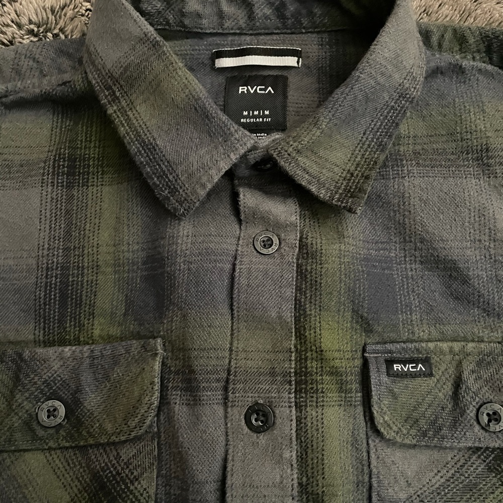RVCA Long Sleeve Button Down Shirt.